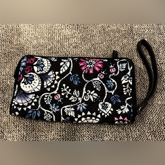 Vera Bradley Handbags - Vera Bradley Floral Black Wallet/ Wristlet Clutch